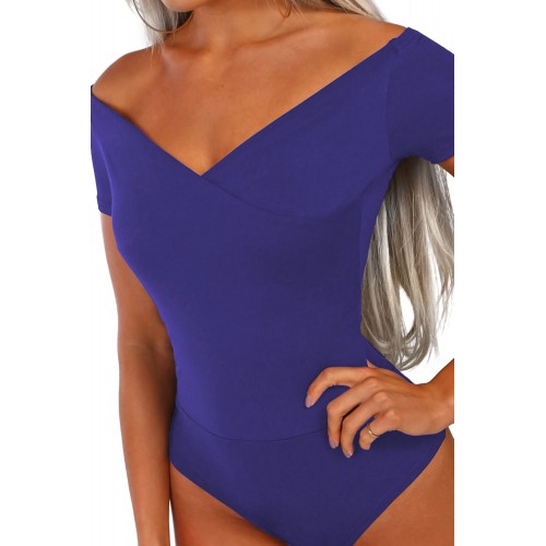 Blue Wild Love Bardot Bodysuit