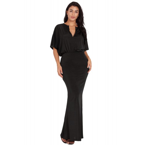 Sexy V Neck Maxi Party Dress in Black Sexy V Neck Maxi Party Dress in Black