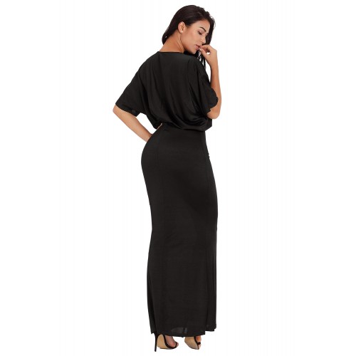 Sexy V Neck Maxi Party Dress in Black Sexy V Neck Maxi Party Dress in Black