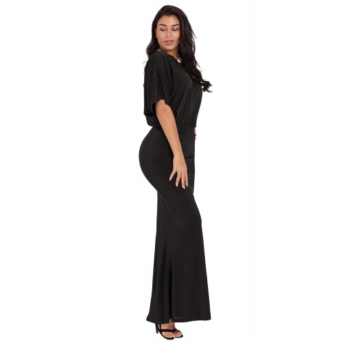 Sexy V Neck Maxi Party Dress in Black Sexy V Neck Maxi Party Dress in Black