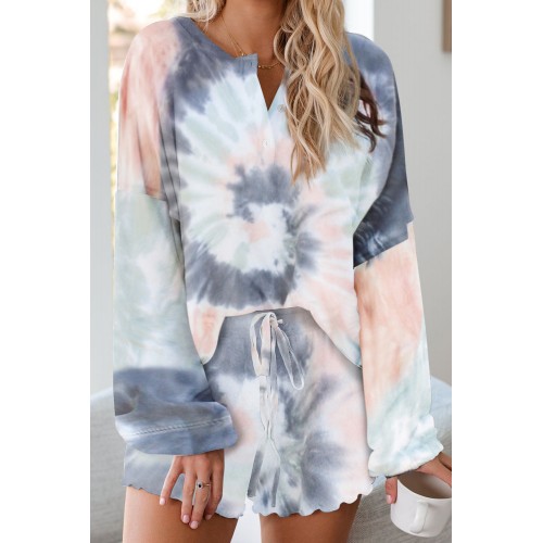 Tie Dye Knit Pajamas Set Tie Dye Knit Pajamas Set
