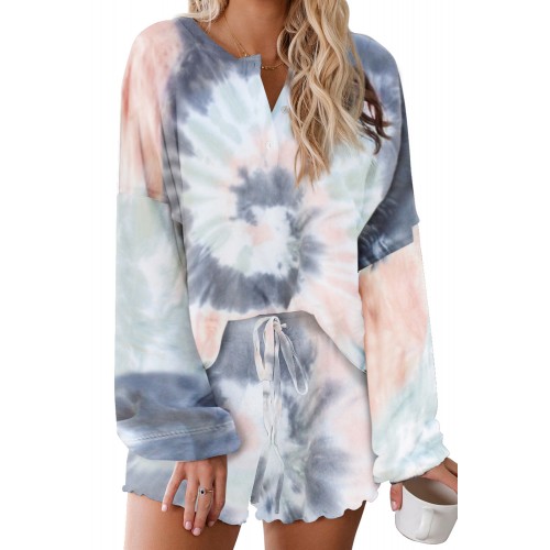 Tie Dye Knit Pajamas Set Tie Dye Knit Pajamas Set