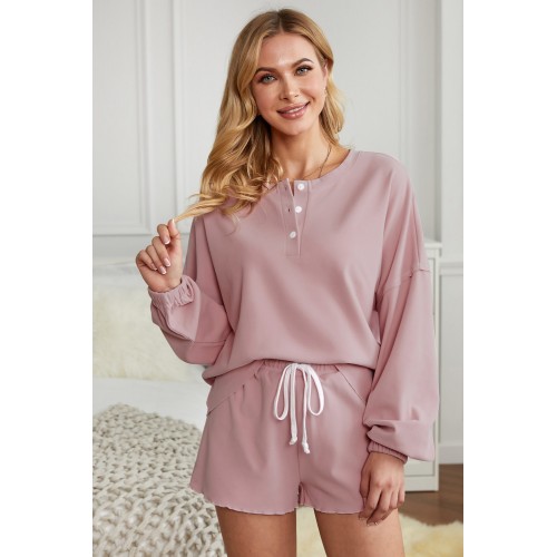Pink Cotton Blend Slouchy Set Pink Cotton Blend Slouchy Set