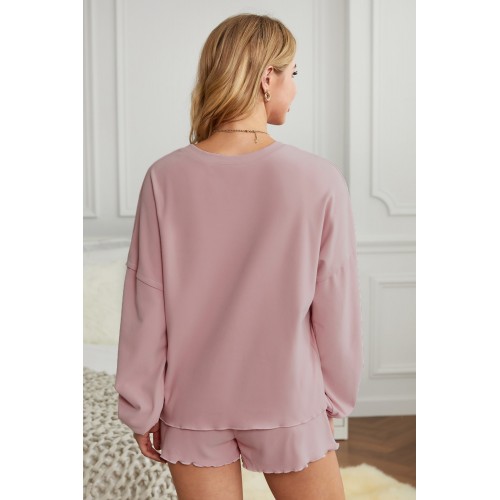 Pink Cotton Blend Slouchy Set Pink Cotton Blend Slouchy Set
